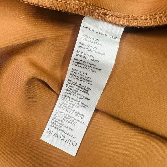 Good American Spaghetti Scuba Midi Dress - Size 4 (XL) - Rust - Style No GDK0071 - Picture 7 of 7